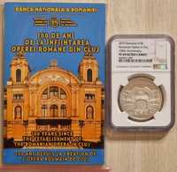 Moneda BNR 10 lei argint Opera Romana din Cluj gradata NGC PF 69