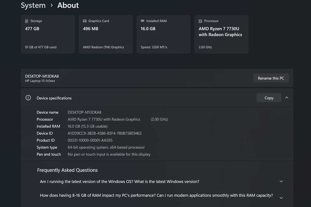 Ryzen 7 Hp Sotiladi 300$!