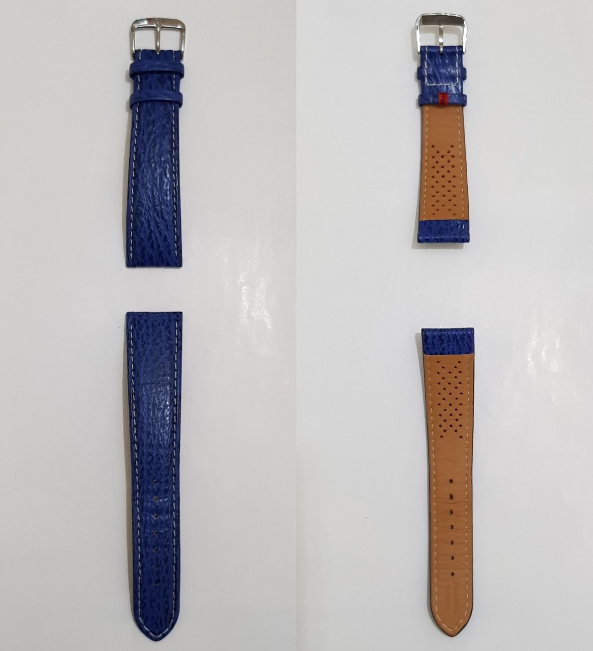 Curea ceas Di Modell, din PIELE DE RECHIN, albastra, 22mm ORIGINALA !!