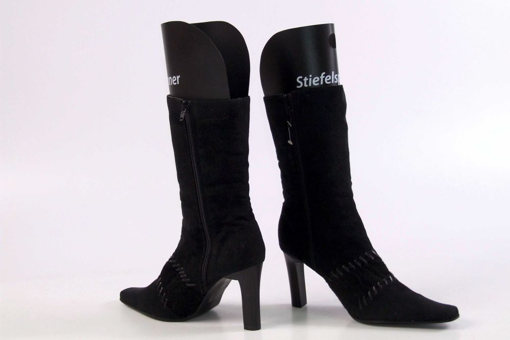 Cizme piele faux catifelata, 39, elegante toc 9 cm, Made in Italy, NOI