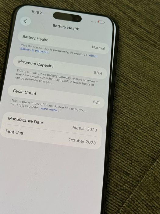 КАТО НОВ 1TB iPhone 15 Pro Max Yettel Гаранция 2026 Black / Черен
