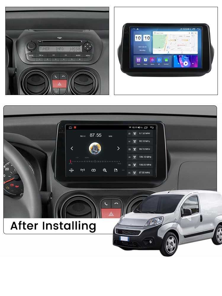 Navigatie Fiat Qubo 2008-2017 NAVI-IT,Android 13, 9INCH, 2GB RAM