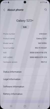 Se vinde Samsung Galaxy S23 + 512 gb