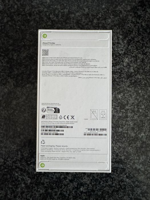 iPhone 17 Pro Max 256GB Deep Blue