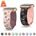 FLORAL Силиконова каишка за Apple Watch Series 10/9/8/7/6/5/4/3/2/1/SE