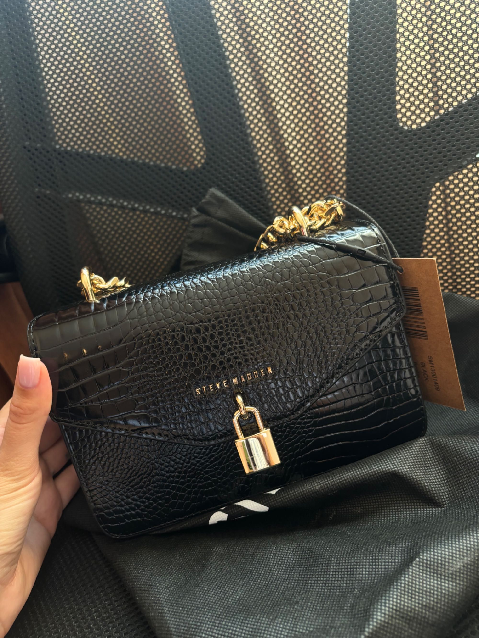 Дамска черна чанта Steve Madden