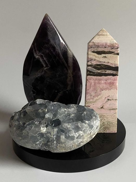 Decor Cristale - Ametist&Celestina&Rodocrozit -Set Cristale