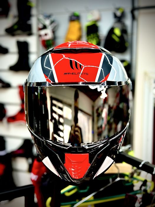 Casca Moto MT THUNDER 4 Freeway Grey/Red
