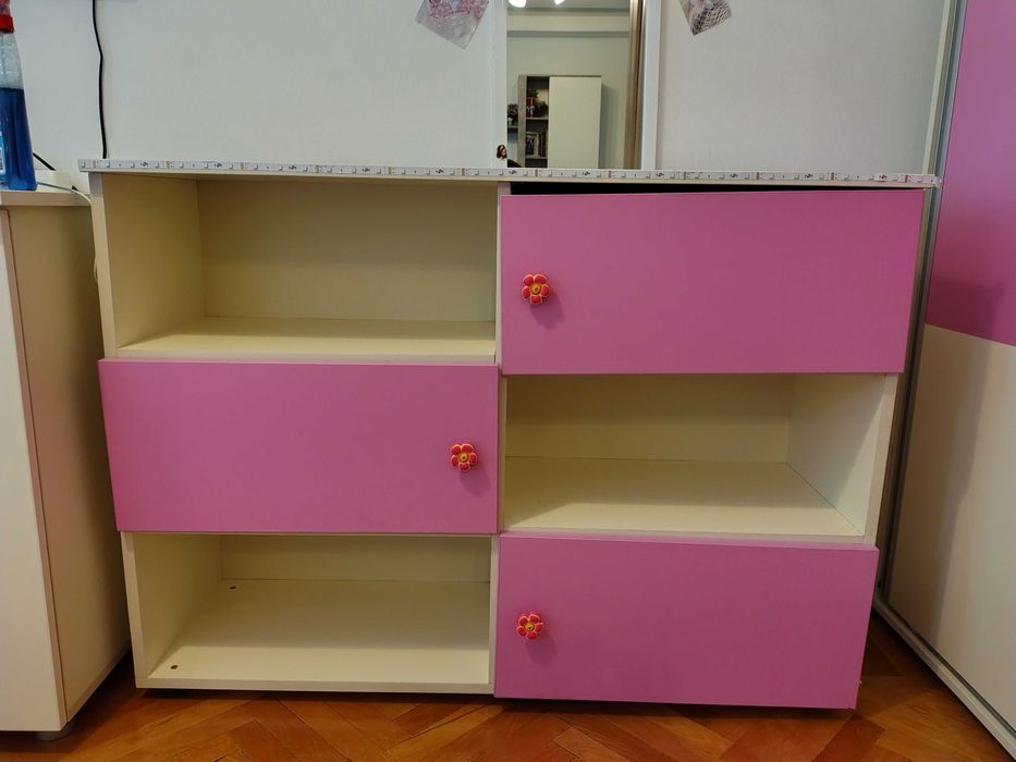 Organizator jucării/ dulap cameră fetiță, bonus birou