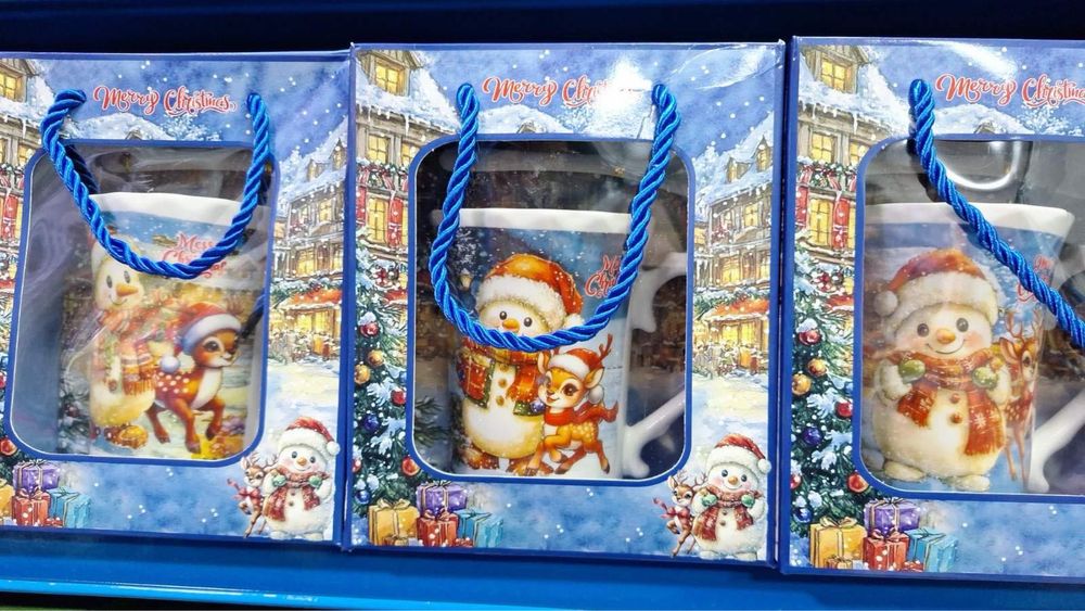 Коледен сет чаша на снежен човек с лъжичка