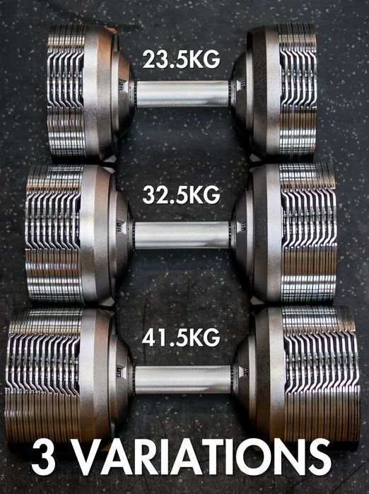 Set 2 gantere ajustabile, Zoco Body Fit, greutate totala 47Kg, Crom