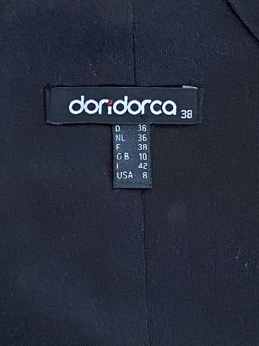 Top negru elegant, brodat, reglabil Doridorca 36-38