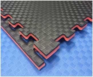 Будо-мат, 100 x 100 см,  от 20 мм до 50 мм , цвет чёрно-красный