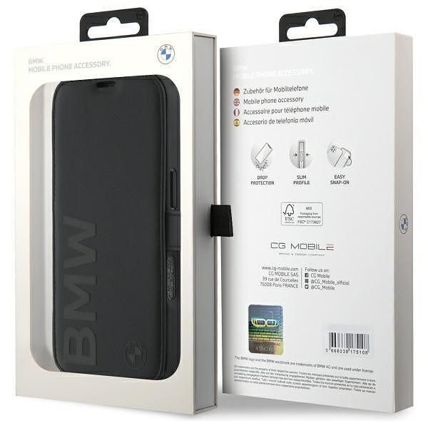 Bmw bmbkp16x23rmrlk iphone 16 pro max 6.9" black bookcase signature le