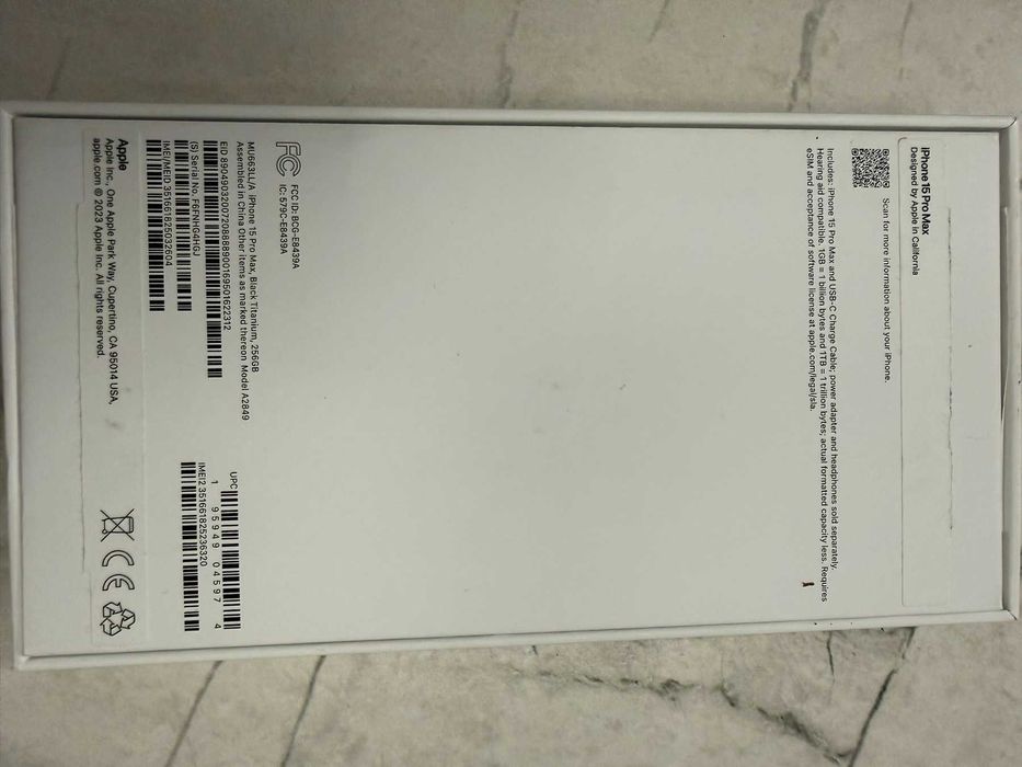iPhone 15 Pro Max Black Titanium, 256 GB, Като нов