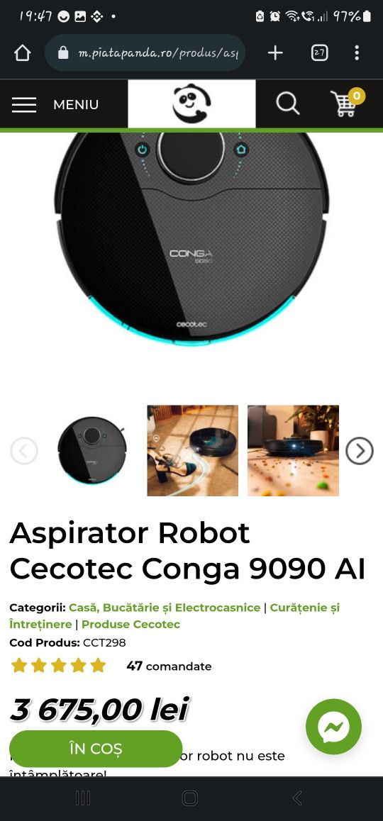 Urgent! Robot aspirator CONGA 9090 AI