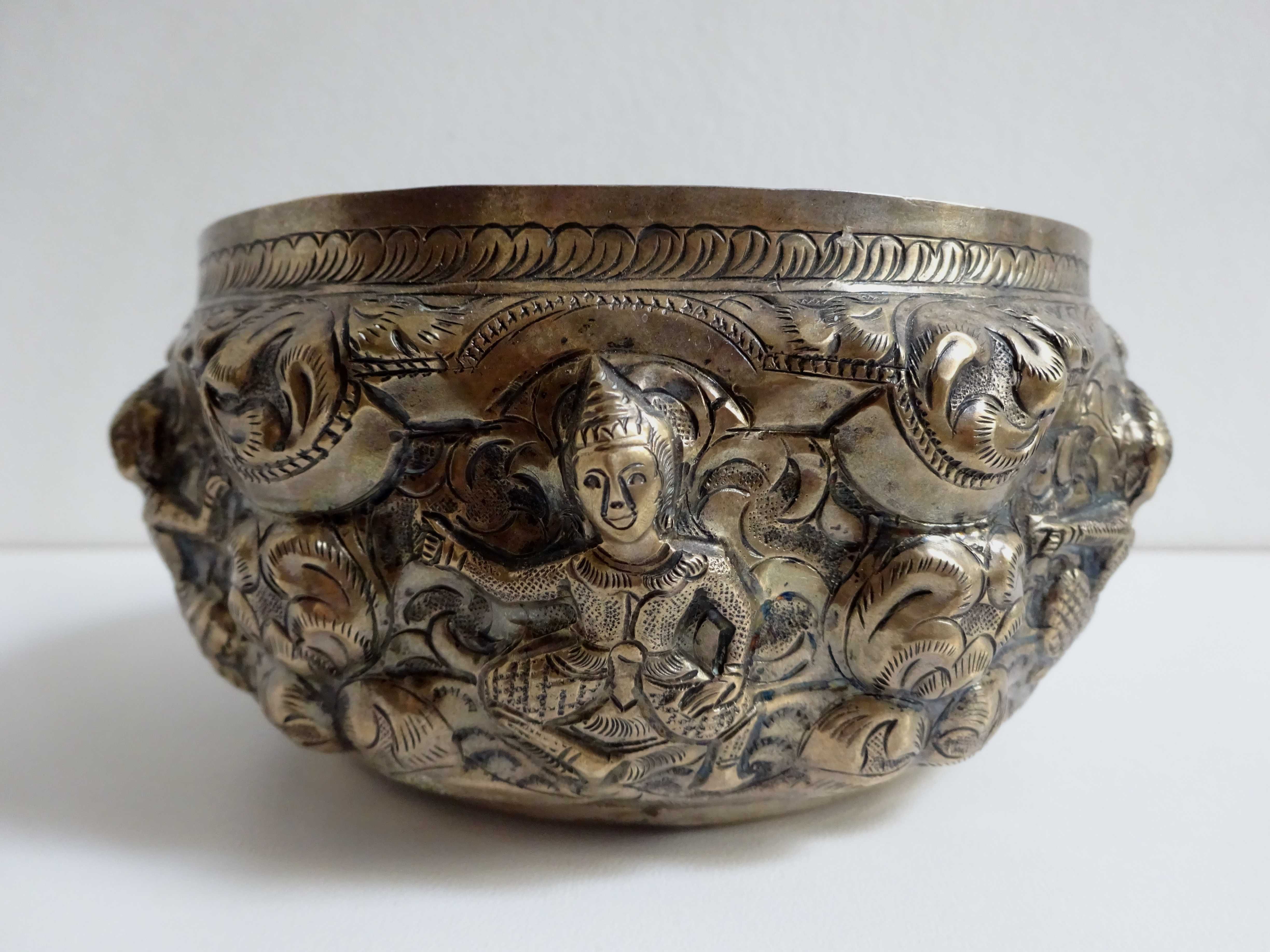 Bol hindus din argint pur - Rara si veche piesa din Tibet
