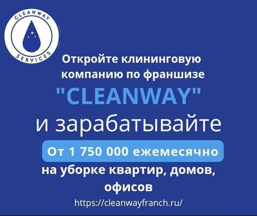 Готовый бизнес под ключ. Франшиза клининговых услуг CleanWay.