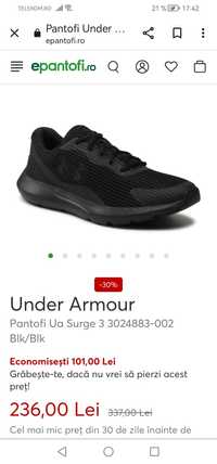 Adidași Under Armour Surge 3 băieți, femei, fete, unisex mar. 38