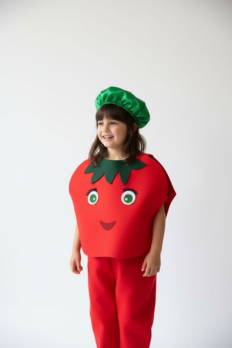 Costum roșie serbare copii mărimi 3,4,5,6,7 ani  fabricat în România