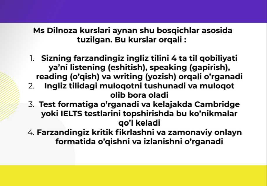 Bolalar uchun onlayn ingliz tili kurslari