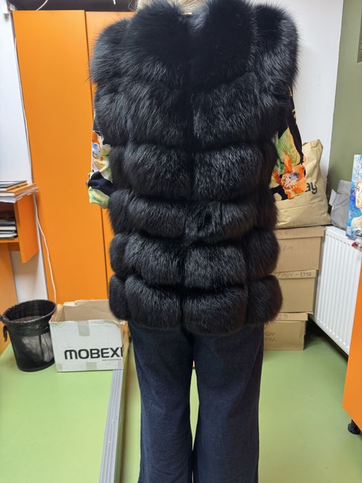 Vanzare vesta din blana de vulpe femei