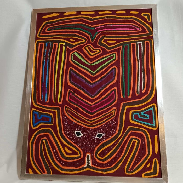 Tablou Art Deco polinezian, stil quilt, colectie, vintage