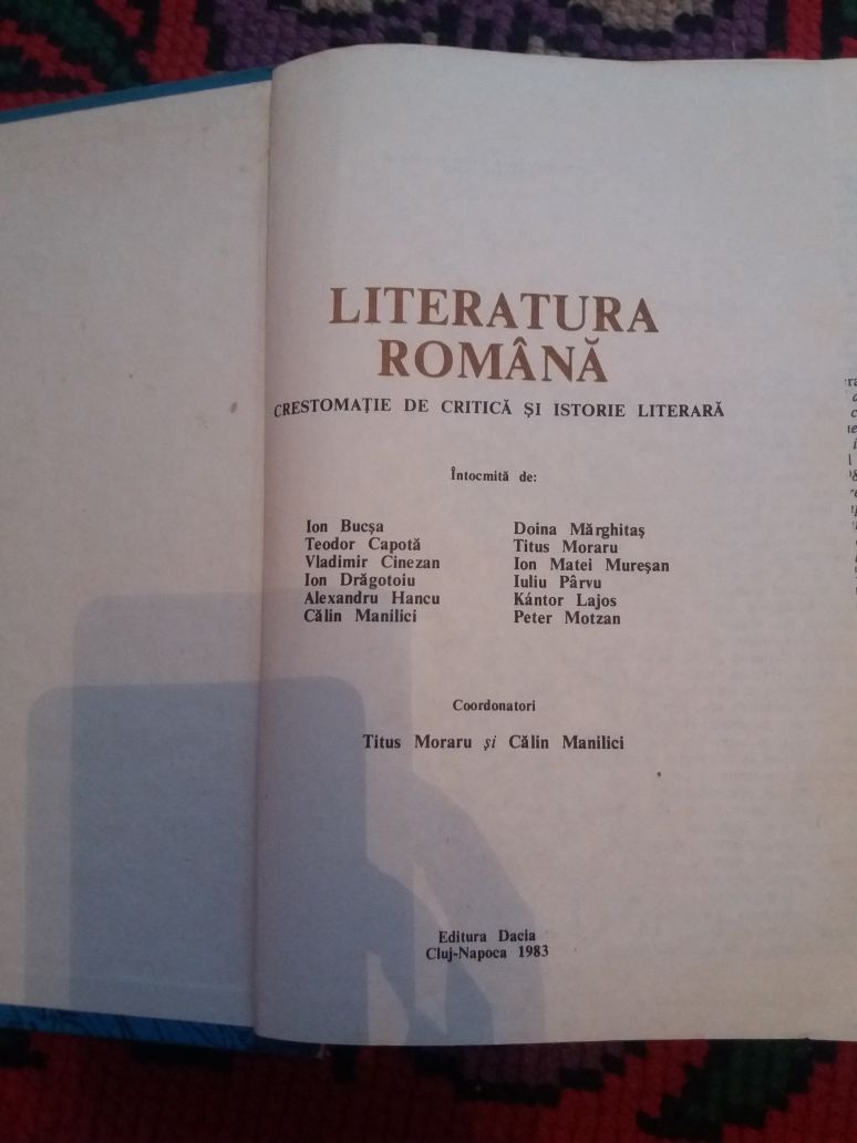 Literatura Romana- crestomatie de critica si istorie literara