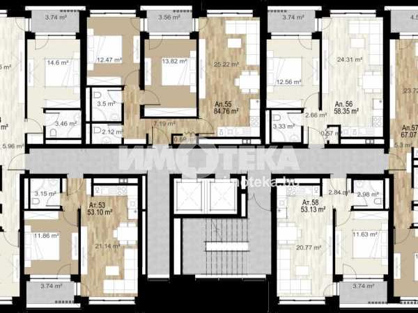 2-стаен, София, Зона Б 5, 65 кв.м., 155880 €