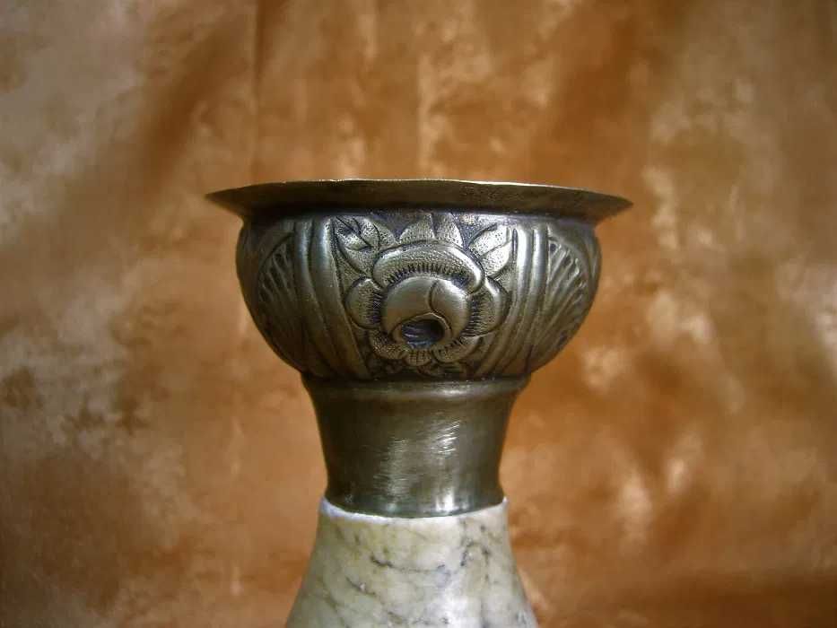 Cupa tamaie sec 19, marmura, placata argint colectie, vintage