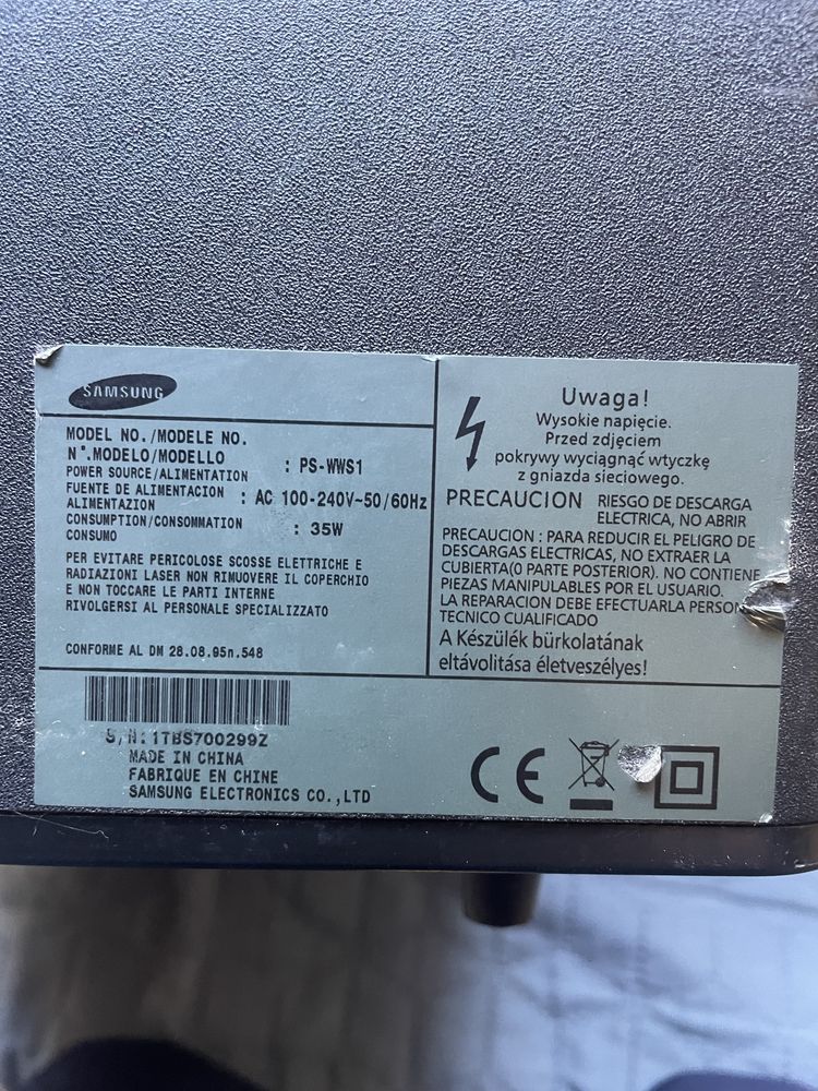 Samsung subwoofer ps-wws1