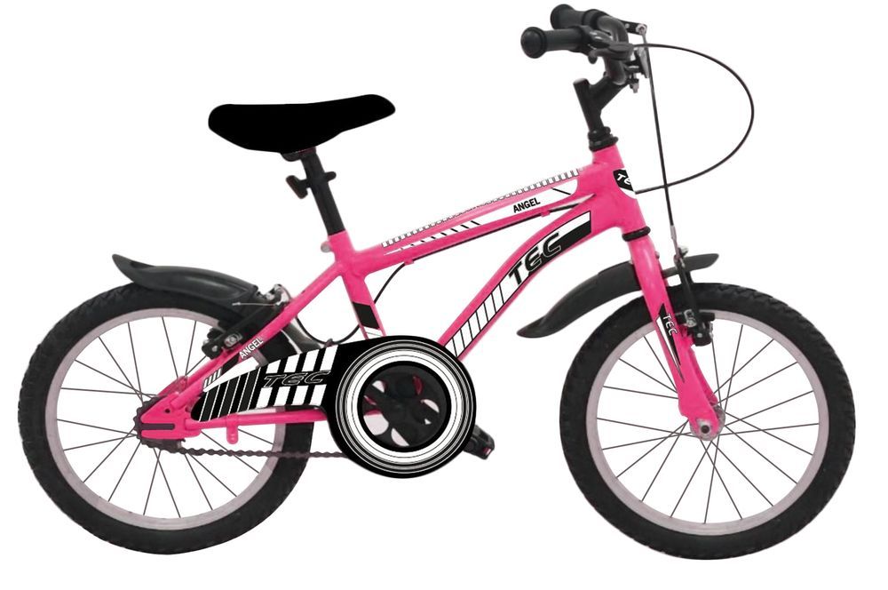 Bicicleta copii Tec Angel, culoare roz, roata 20", cadru din otel