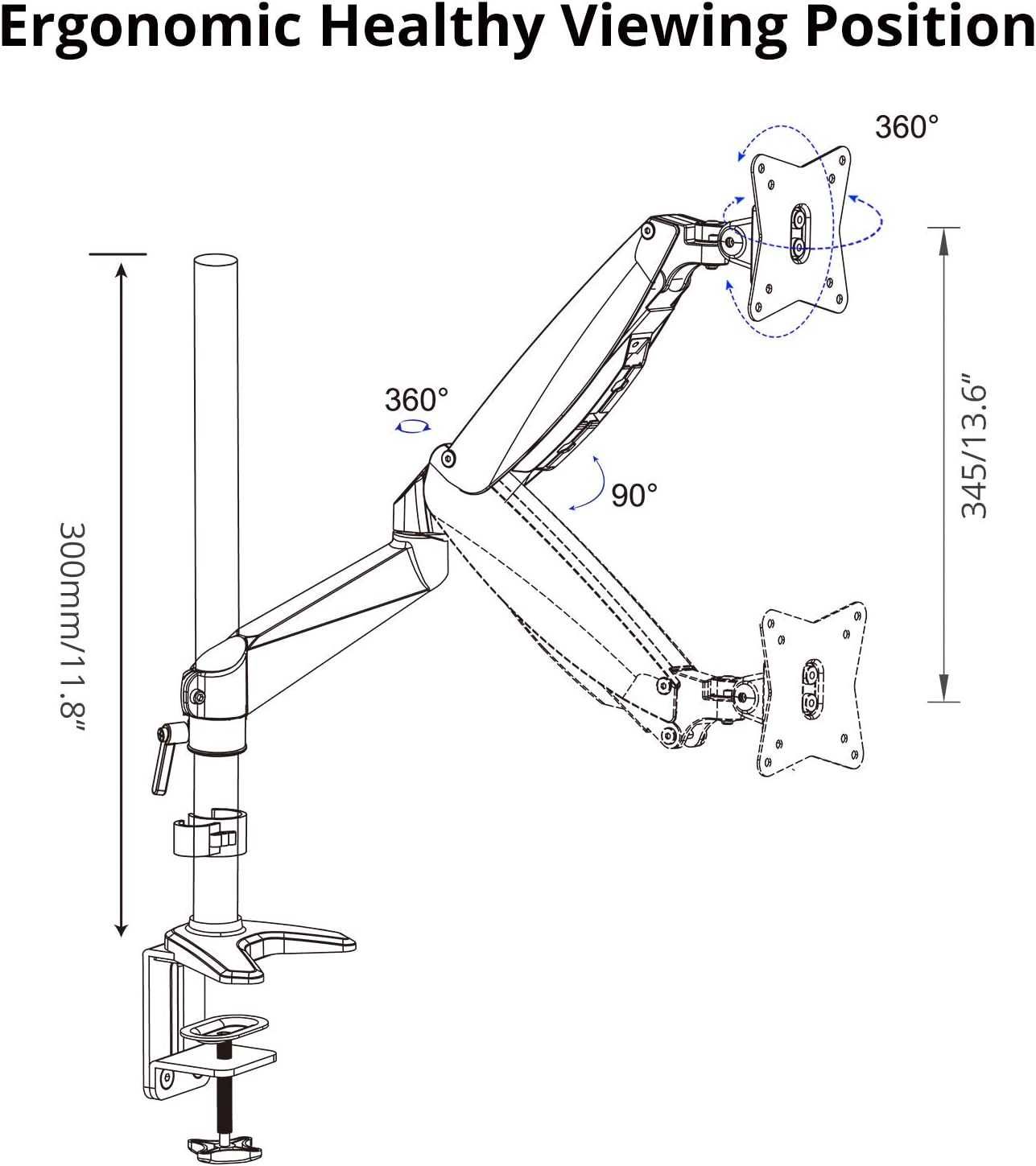 ATUMTEK Стойка за монитор , Монтаж на бюро 15-32 6.5 kg - 100 x 100 mm