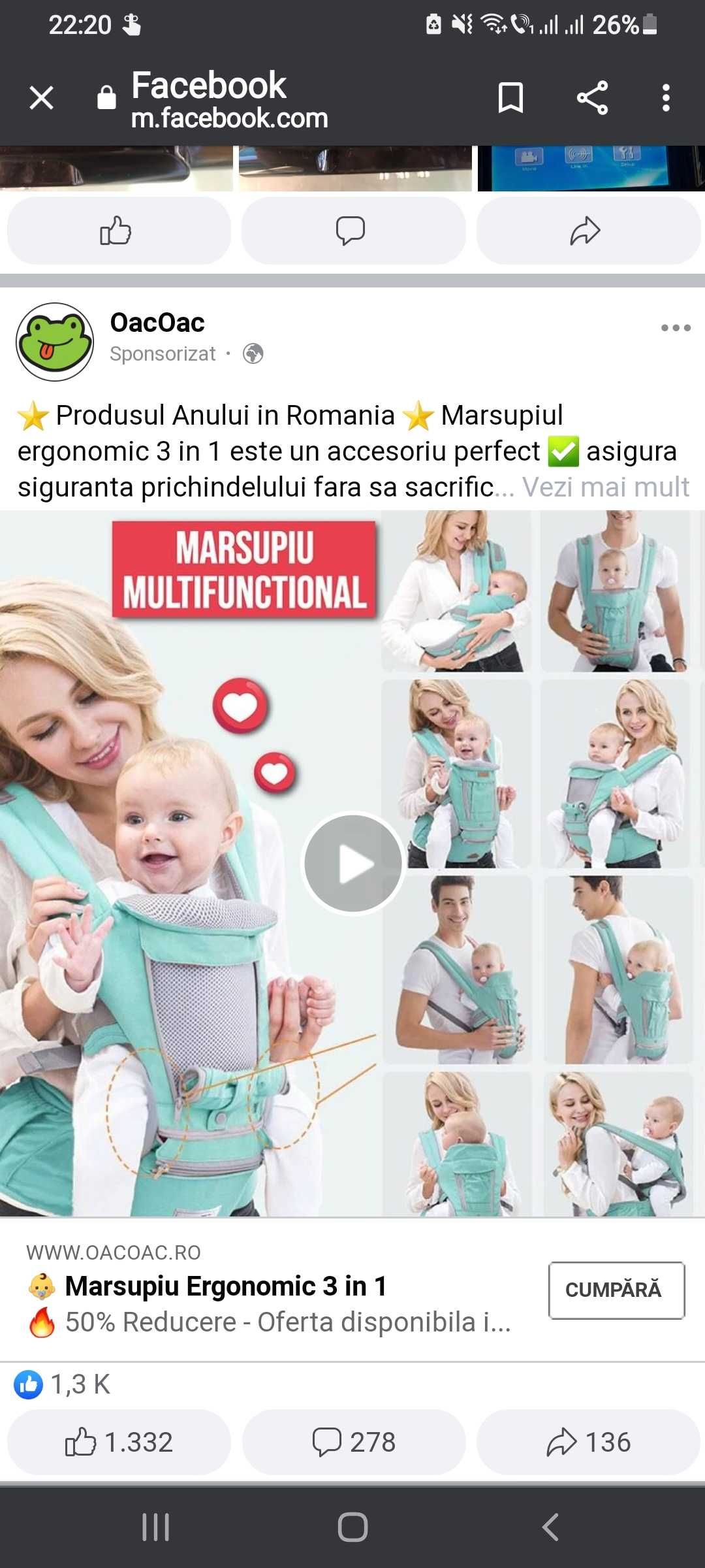 Marsupiu ergonomic 3 in 1