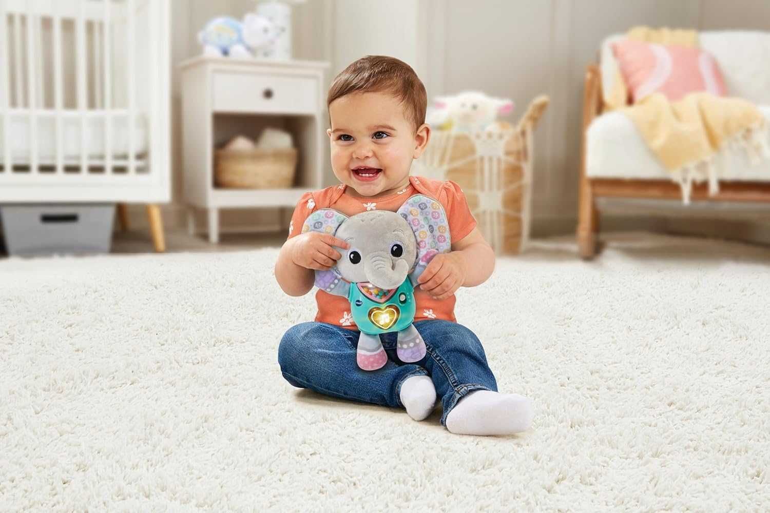 VTechBaby Интерактивна бебешка играчка слонче със светлини, цифри