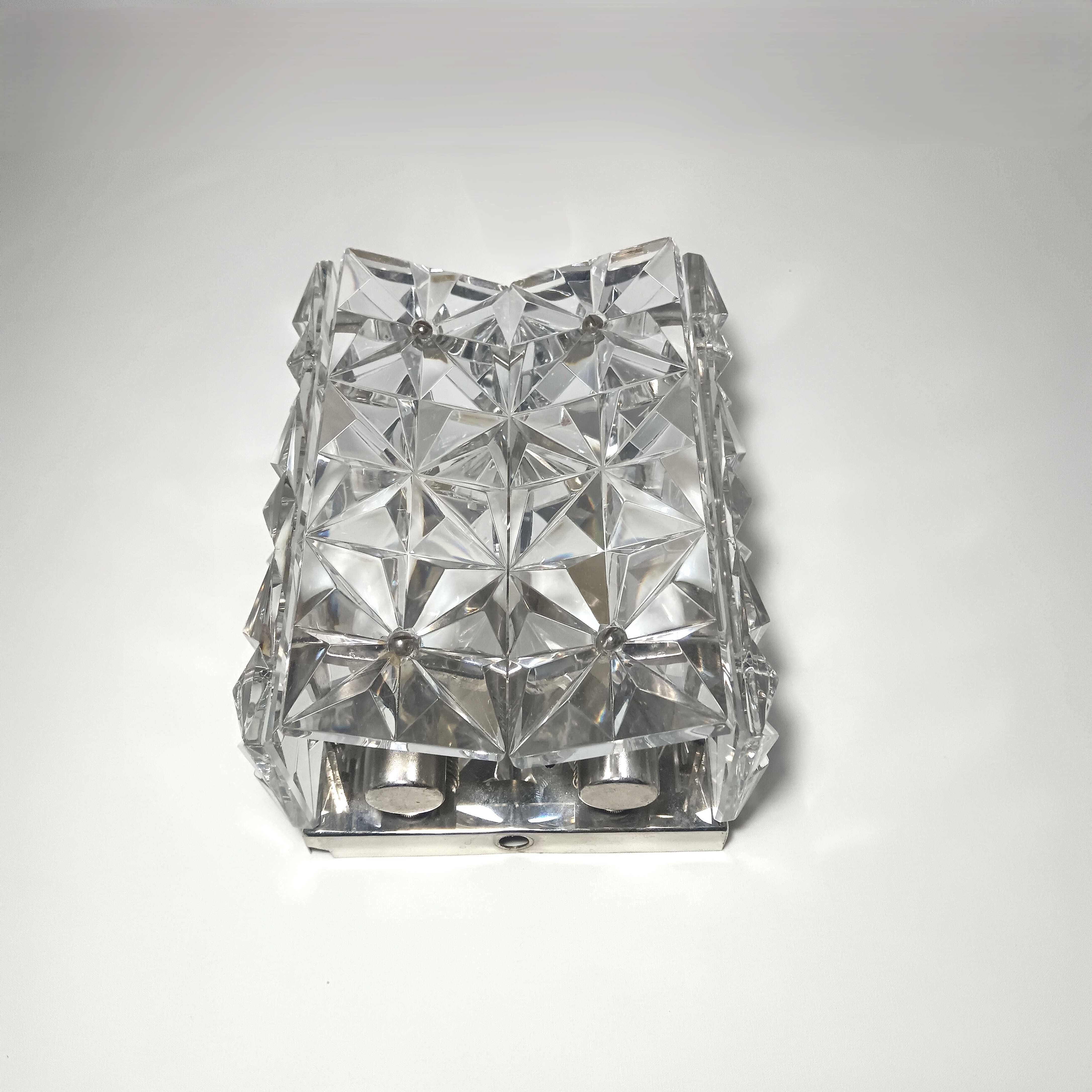 Aplică Kinkeldey, Art Deco, PostModern, cristal, crom, vintage