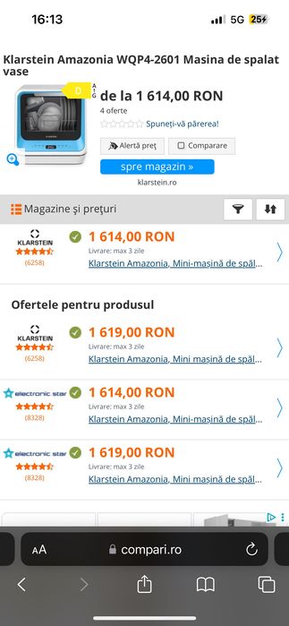 Masina de spalat vase Klarstein Amazonia Mini