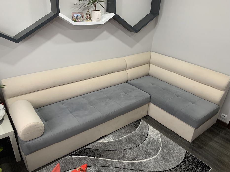 Ъглов Сив Диван С Опция Сън