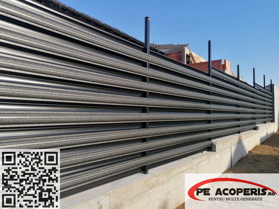 Gard si porti din sipca metalica - dublu vopsita, montaj, cu livrare