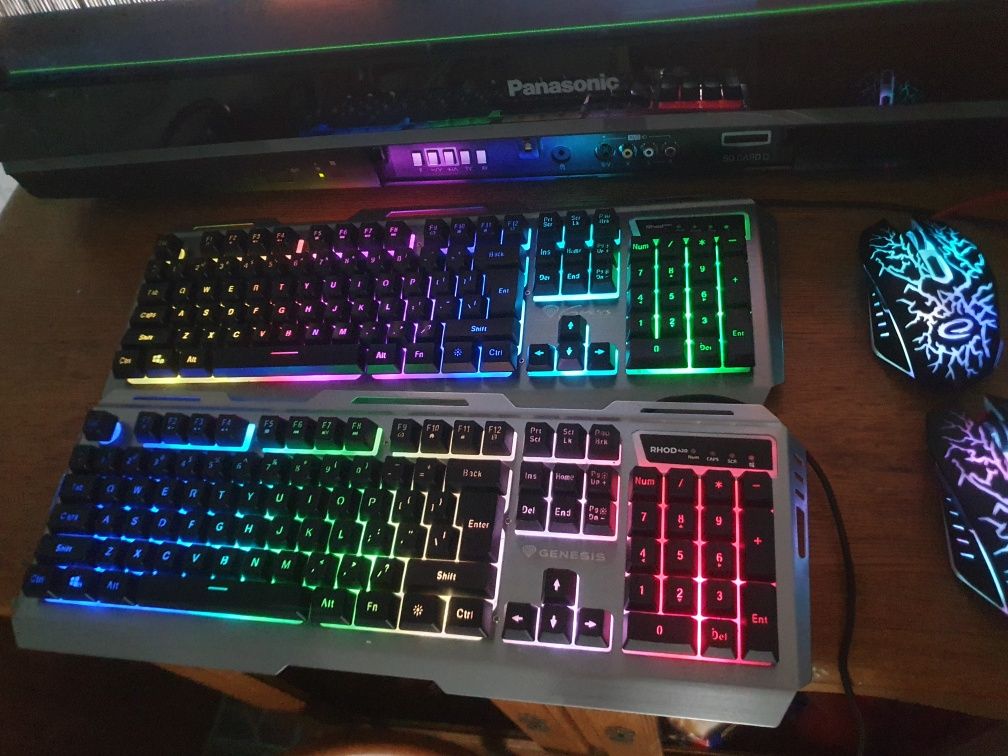 Tastatura Gaming Rbg inox + Mouse metalic
