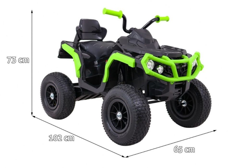 ATV electric pentru copii (0906 AIR) cu roti gonflabile Negru/Verde