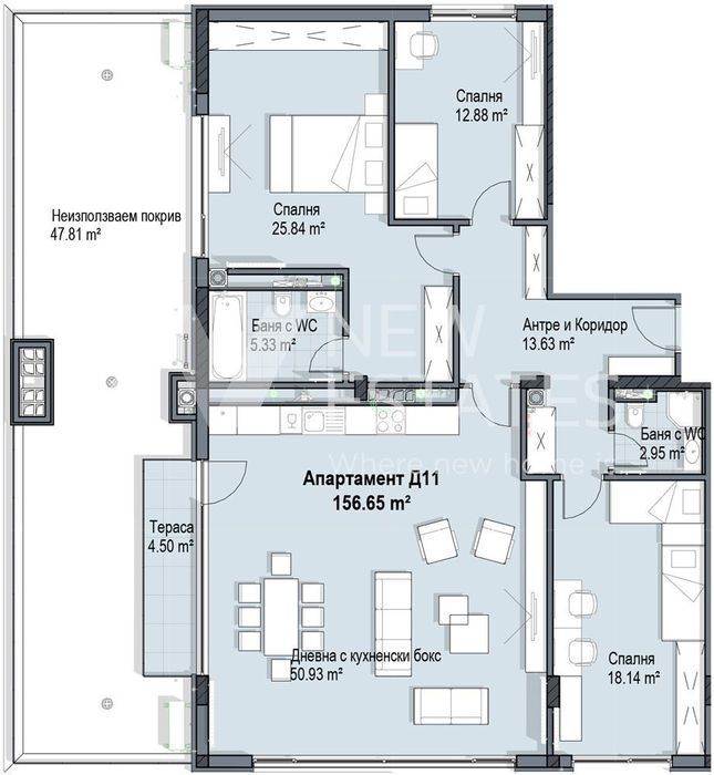 Продава се Четиристаен апартамент в София, Кръстова вада - 188 кв.м за 1865 €/кв.м - Снимка #4