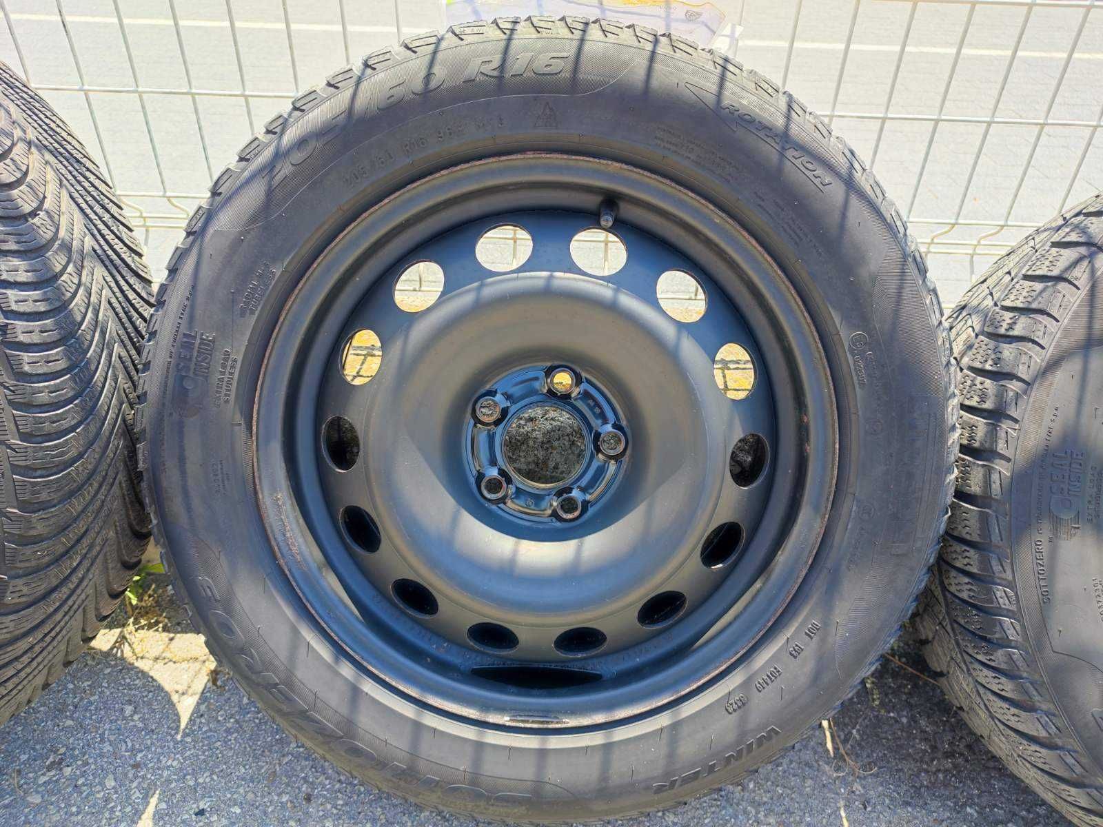 280 - 4бр. Стоманени джанти 16'' 5x108 с гуми 205/60R16 Peugeot
