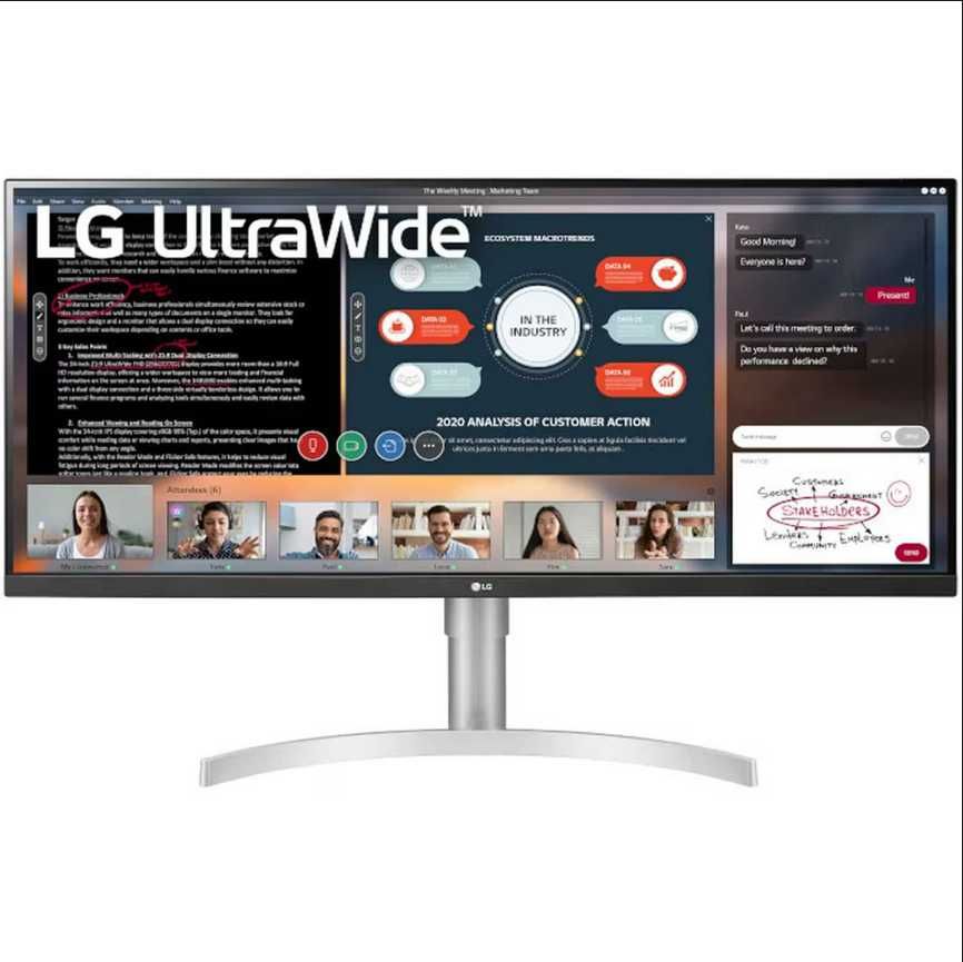 Monitor LG 34WN650-W cu suport birou