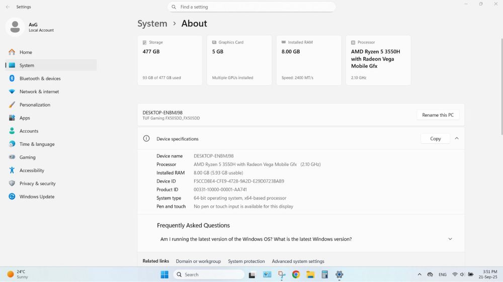 laptop ASUS TUF FX505D