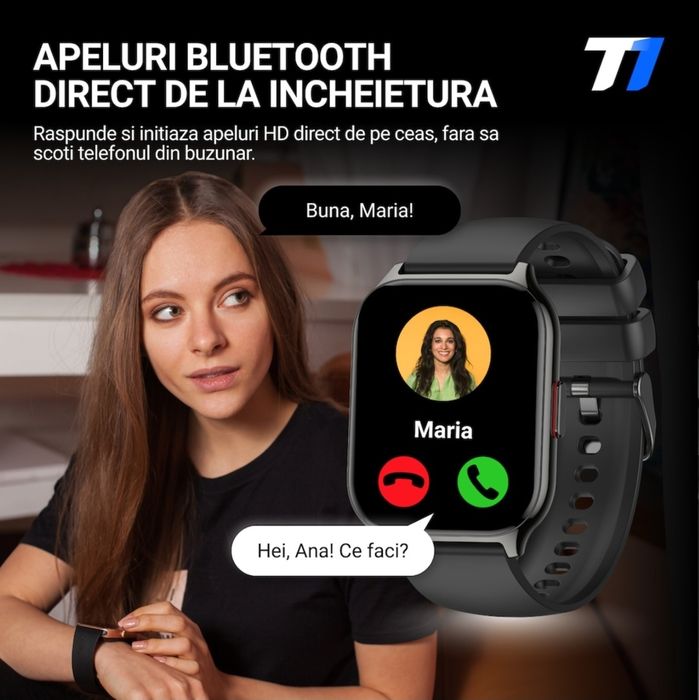 Ceas/smartwatch TechONE P95 / Wand Pro cu ecran AMOLED nou / sigilat