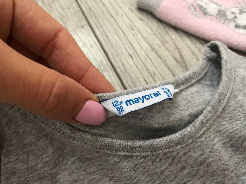 Комбинирана рокля Mayoral /рокля с тюл и пуловер/ 12М, 80см