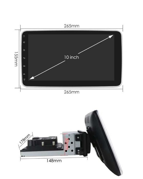 Navigatie 1 DIN UNIVERSALA 10 inch, 2G + 64G, QLED, MONTAJ INCLUS