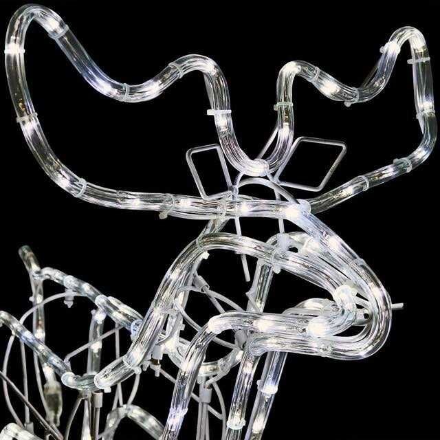 3D LED коледен елен 1 м х 80 см студено бяла светлина, флаш ефект IP65