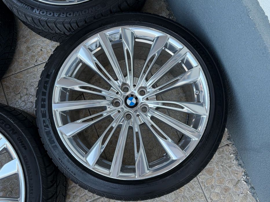 Jante 20" BMW Seria 7 G11/G12, Chrome OEM cu Anvelope Iarna 2024